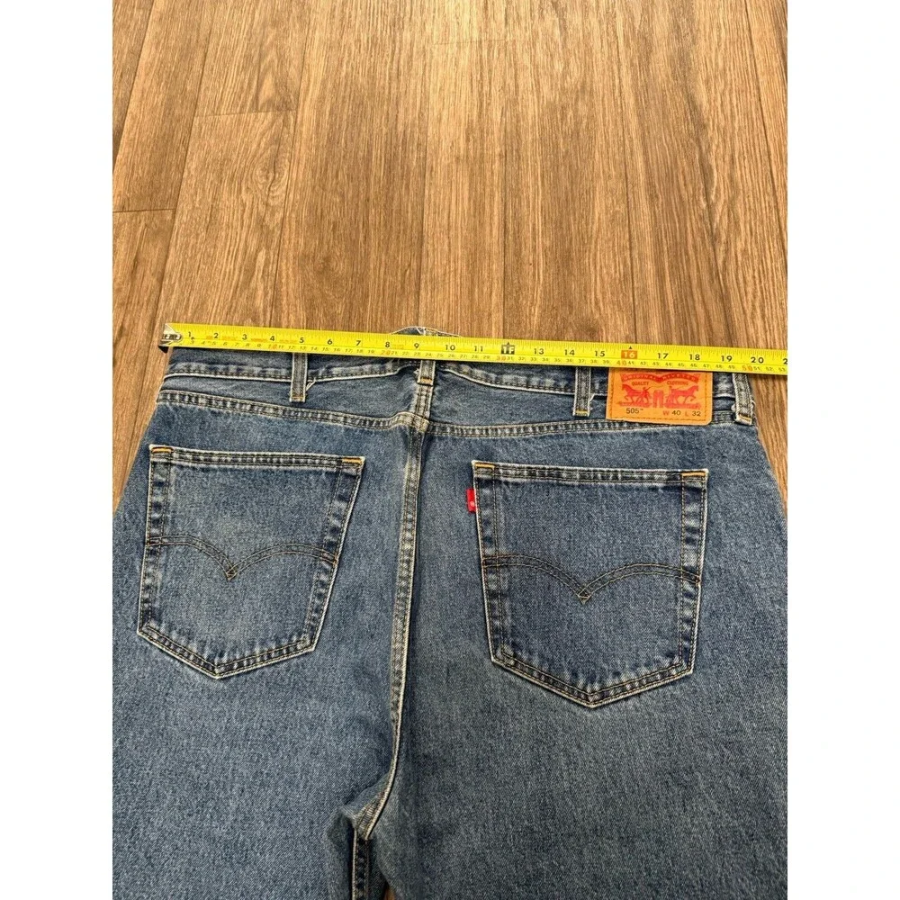 Levi's Men's 505 Mid‎ Rise Regular Fit Straight Leg Full Fit Jeans 40
